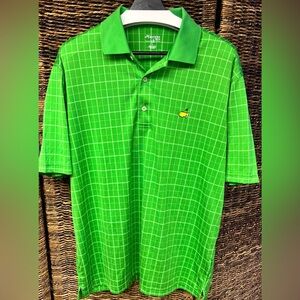 Masters‎ Tech - Green Checkered Polo, Large
